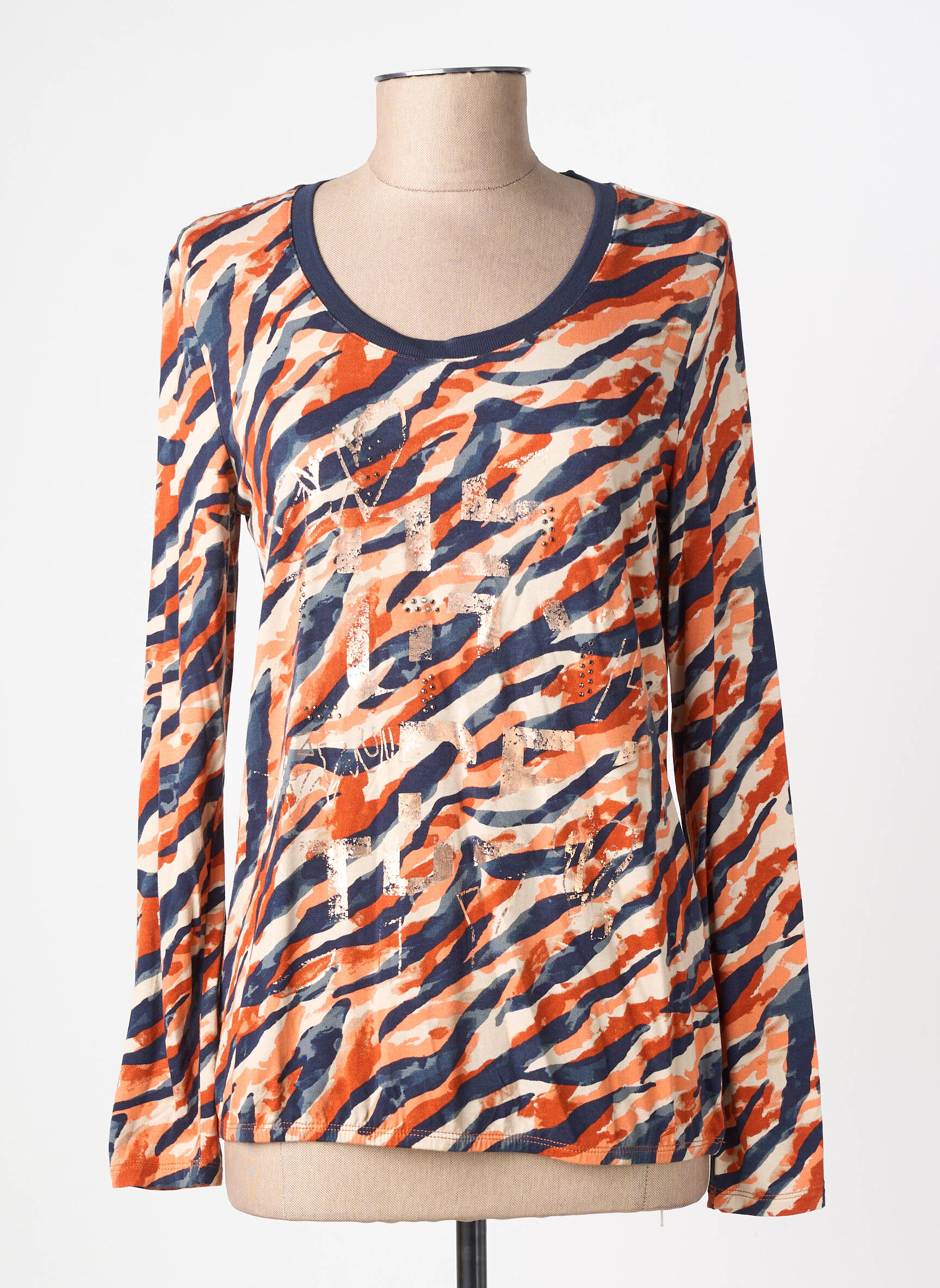 T-shirt manches longues manches longues orange BARBARA LEBEK femme