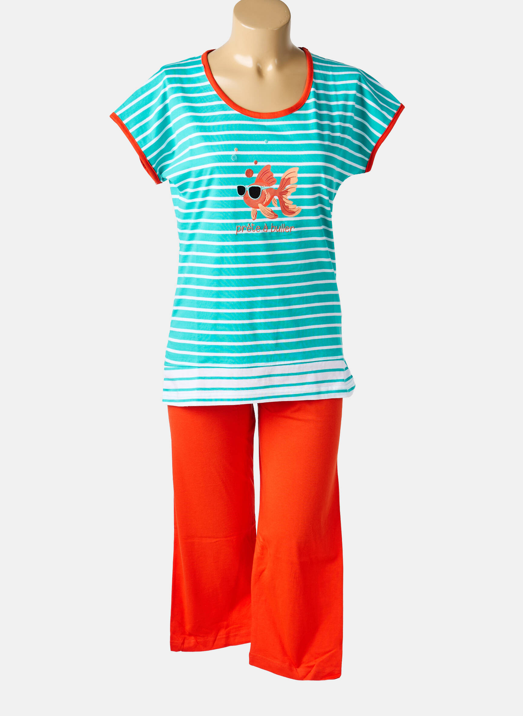 Pyjama manches courtes bleu ROSE POMME femme