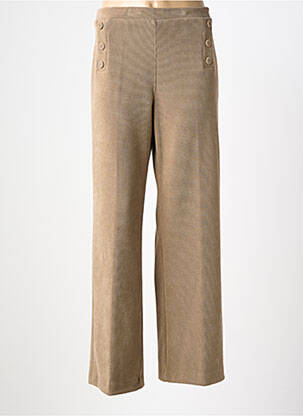 Pantalon droit taille élastique beige TINTA femme