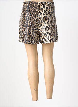 Jupe short taille élastique beige UNIKA femme
