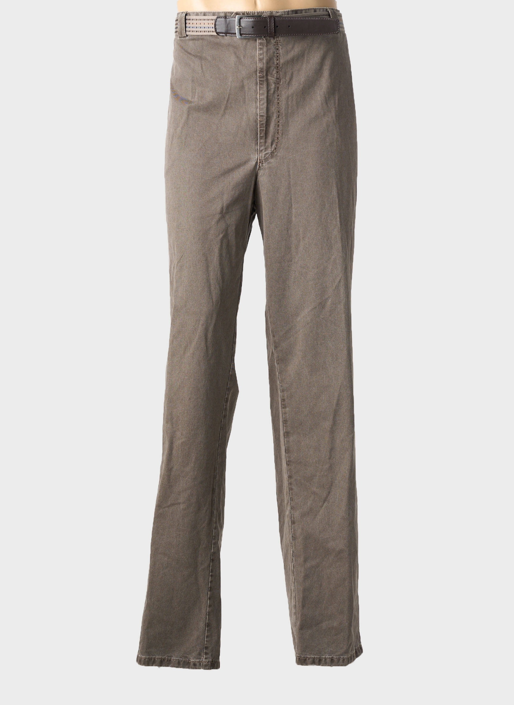 Pantalon droit coupe droite marron MEYER homme