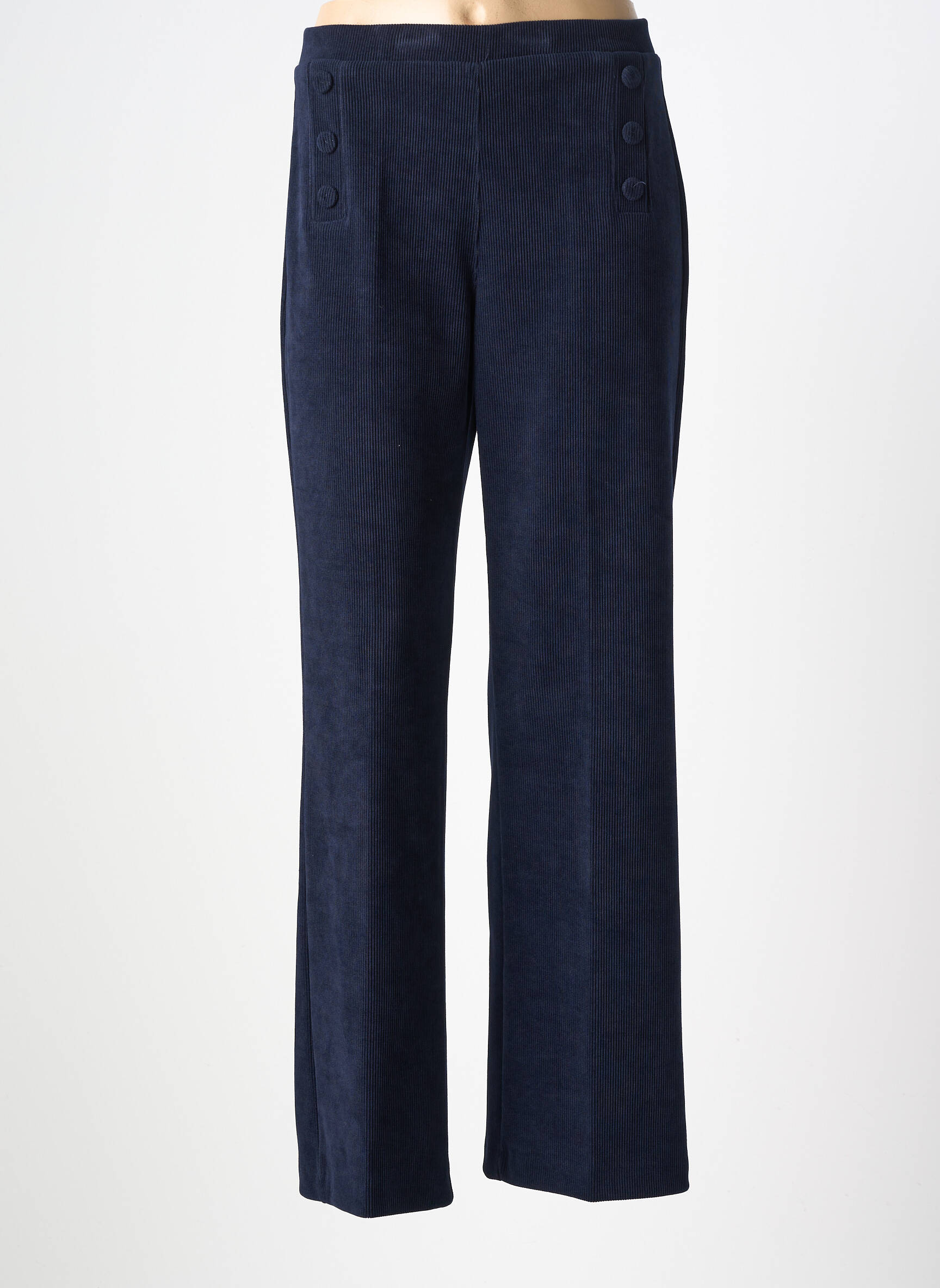 Pantalon droit taille élastique bleu TINTA femme