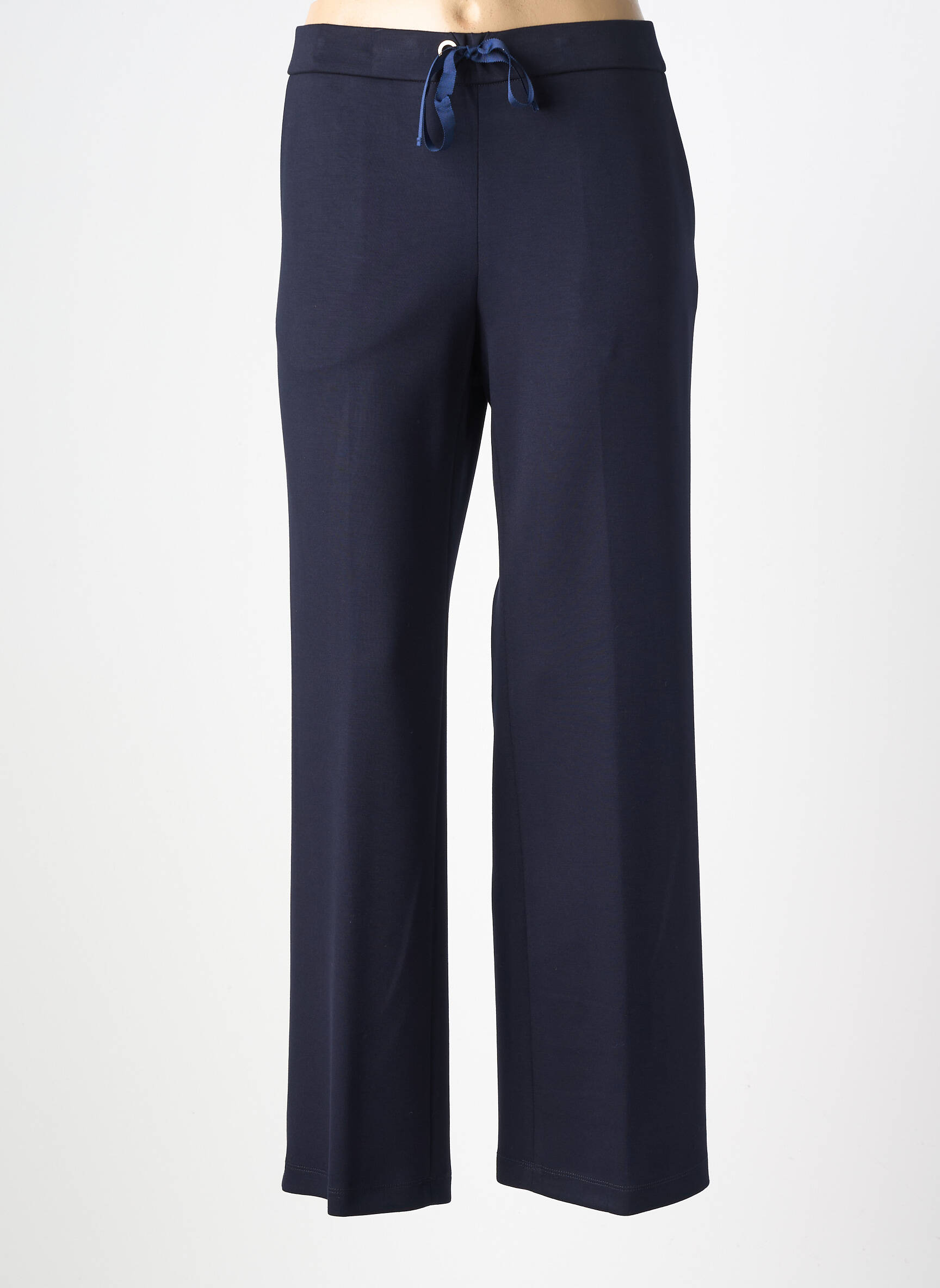 Pantalon droit taille élastique bleu TINTA femme