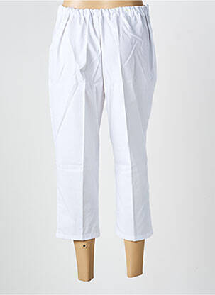 Pantacourt coupe droite blanc GEVANA femme