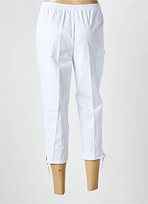 Pantacourt taille élastique blanc GEVANA femme