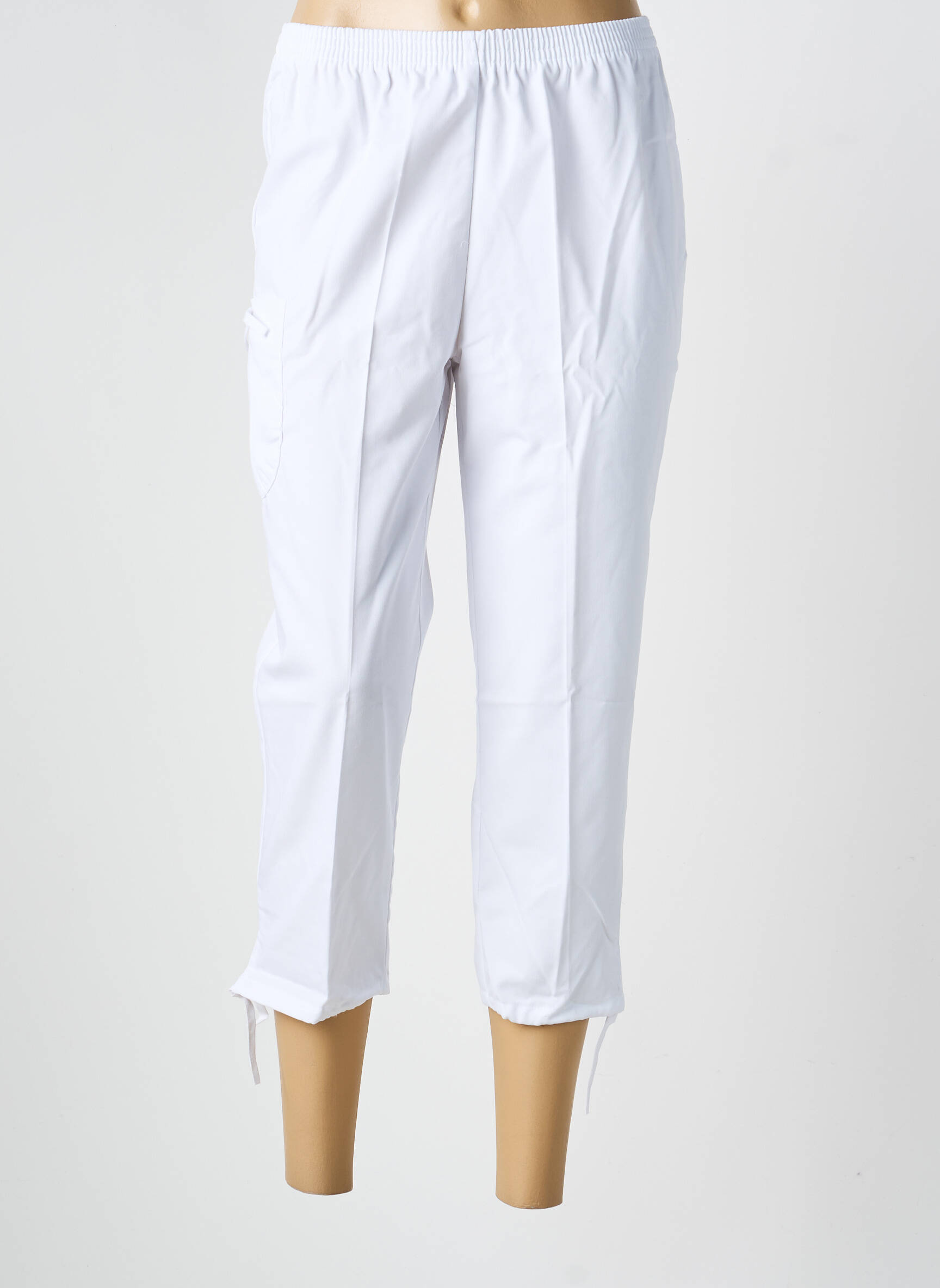 Pantacourt taille élastique blanc GEVANA femme