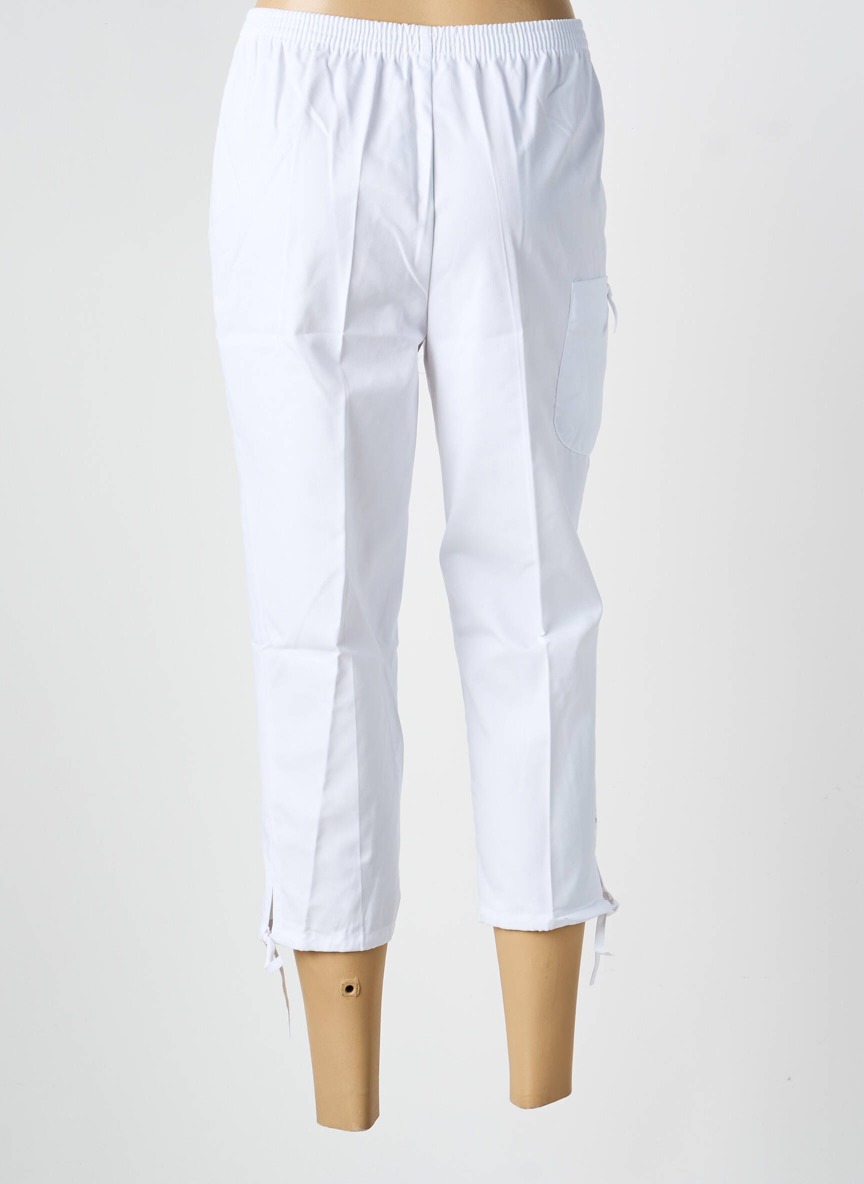 Pantacourt taille élastique blanc GEVANA femme
