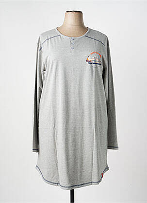 Chemise de nuit sérigraphie floquée gris ROSE POMME femme