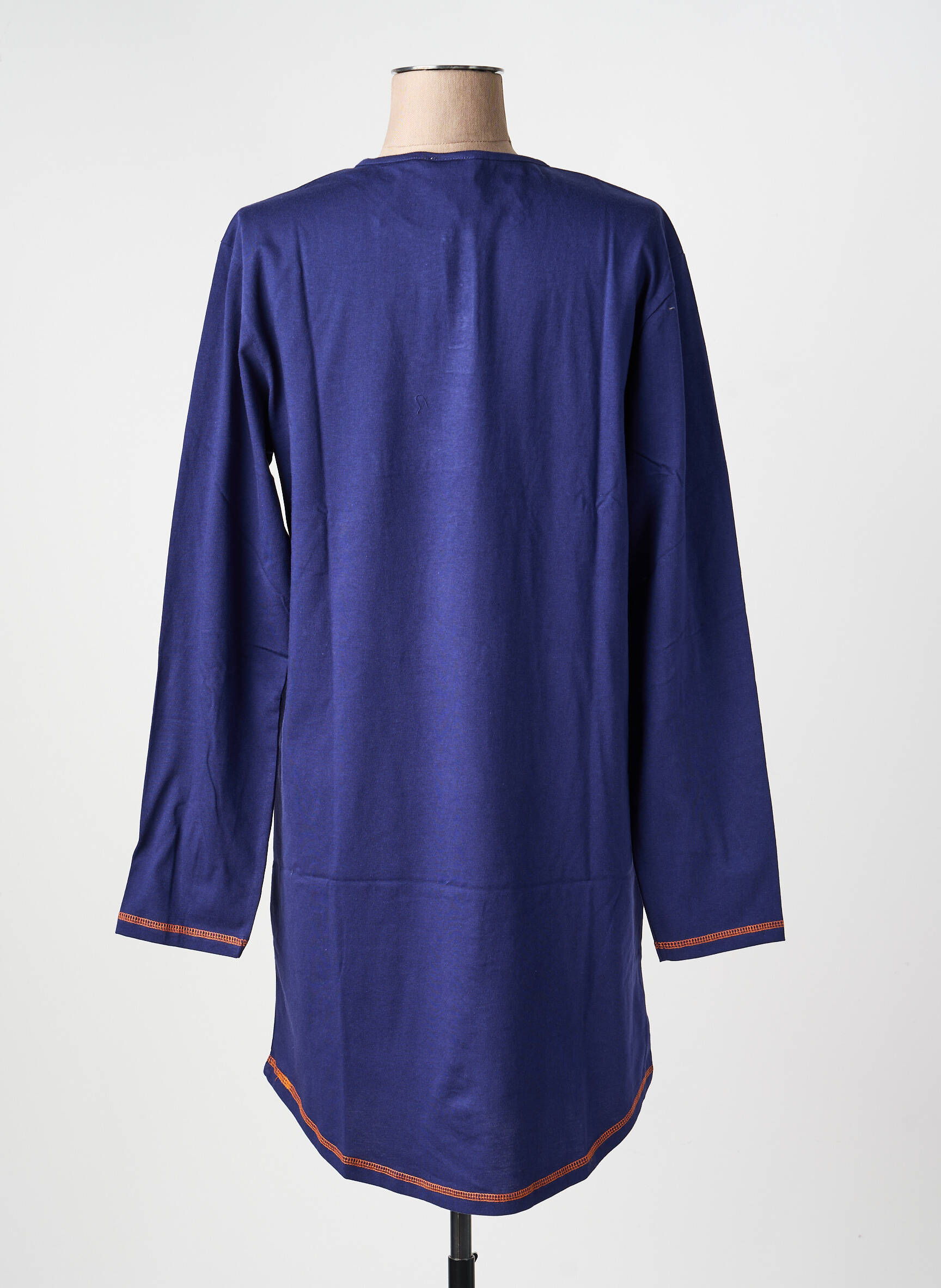 Chemise de nuit manches longues bleu ROSE POMME femme