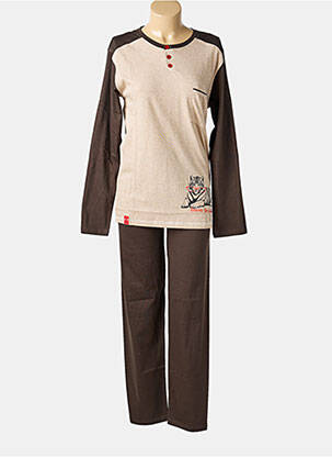 Pyjama coupe droite marron ROSE POMME femme