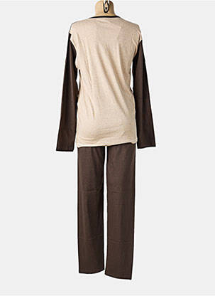 Pyjama coupe droite marron ROSE POMME femme