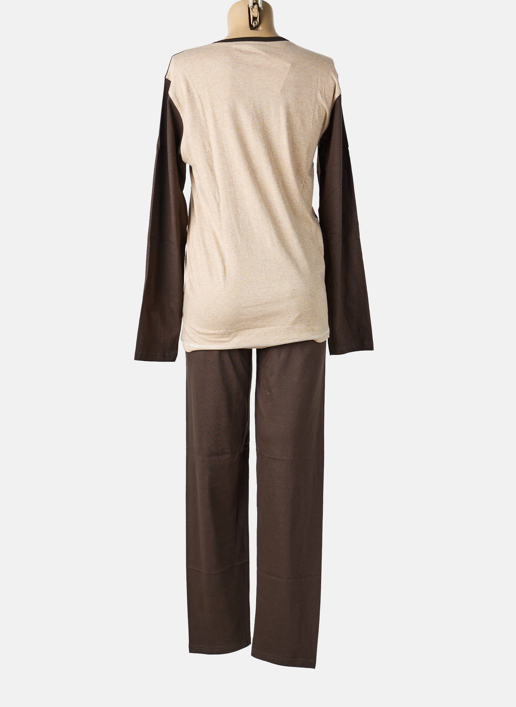 Pyjama coupe droite marron ROSE POMME femme