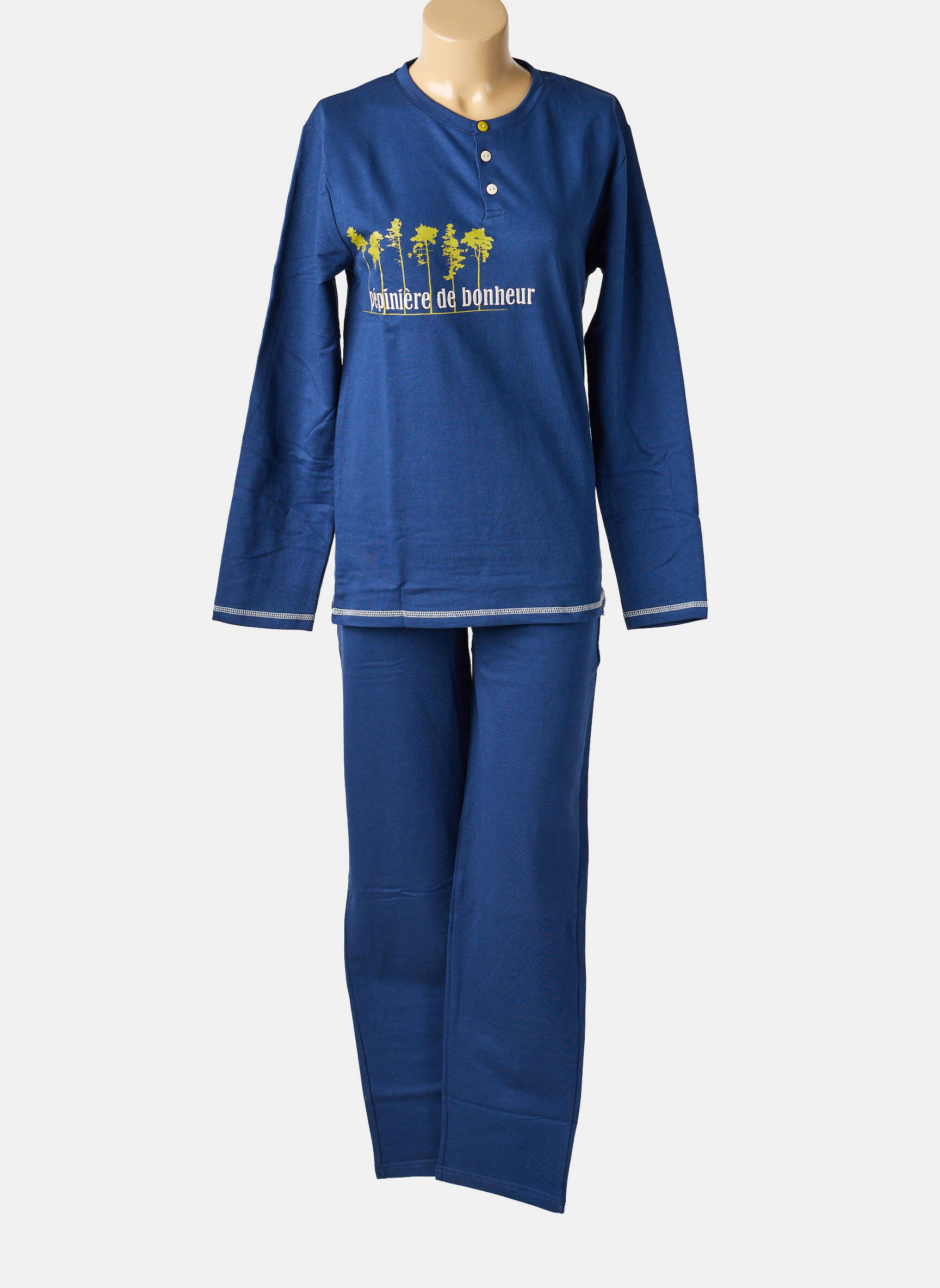 Pyjama coupe droite bleu ROSE POMME femme