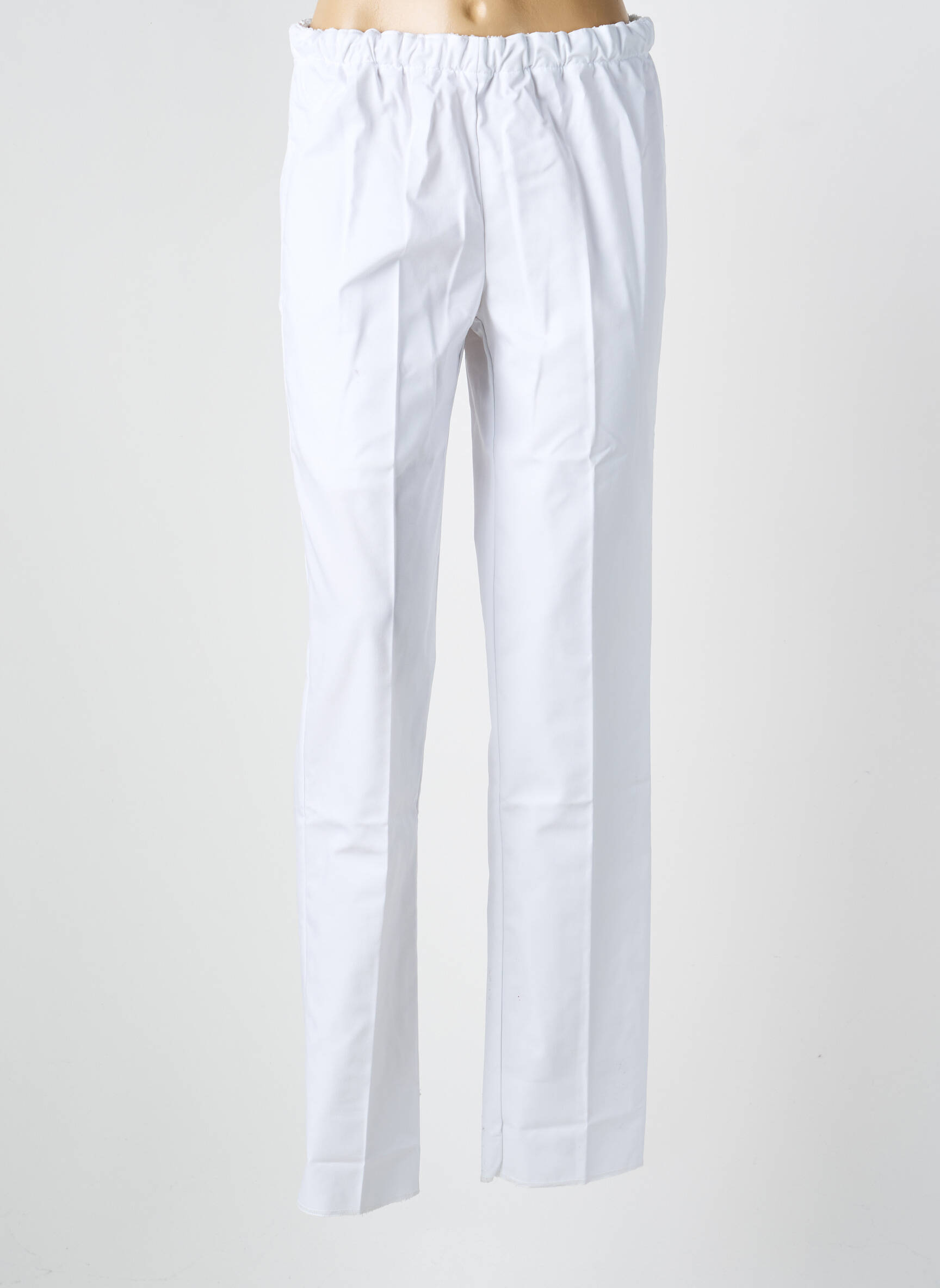 Pantalon droit taille élastique blanc GEVANA femme
