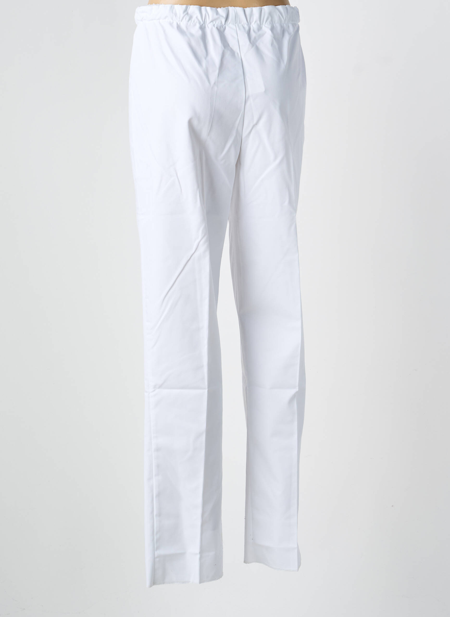 Pantalon droit taille élastique blanc GEVANA femme