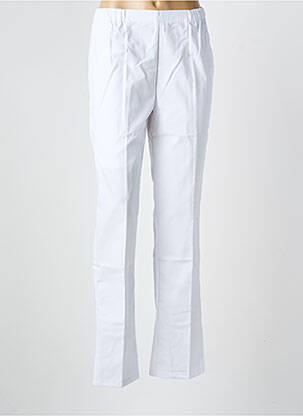 Pantalon droit taille élastique blanc GEVANA femme