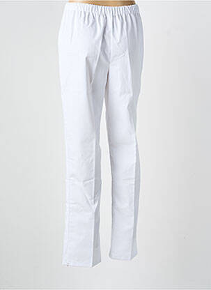 Pantalon droit taille élastique blanc GEVANA femme