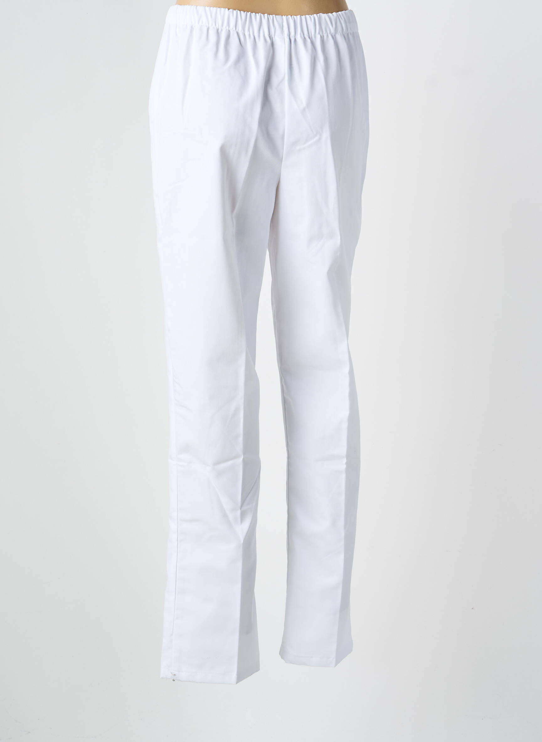 Pantalon droit taille élastique blanc GEVANA femme