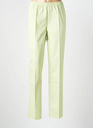 Pantalon droit taille élastique vert GEVANA femme