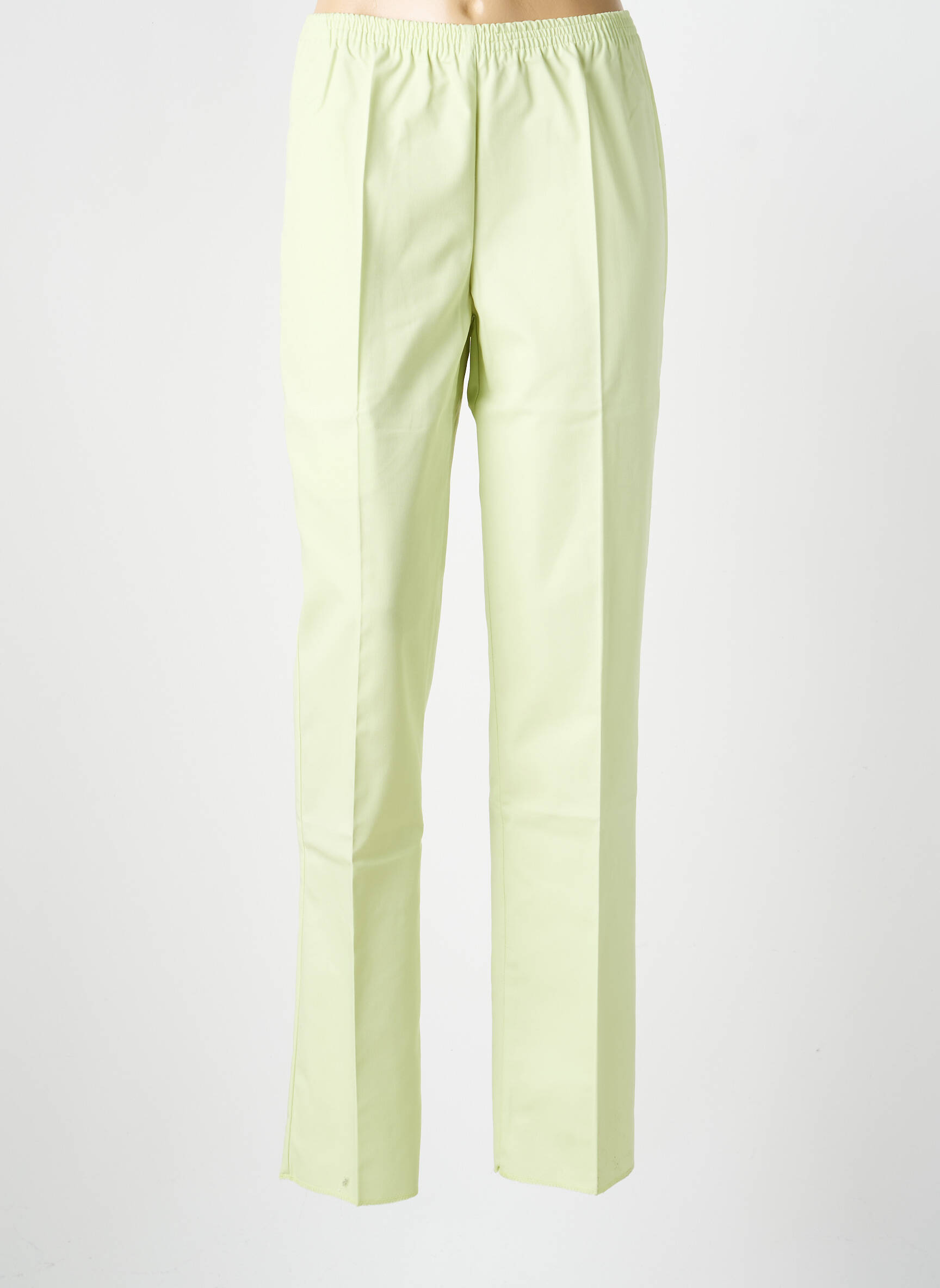 Pantalon droit taille élastique vert GEVANA femme