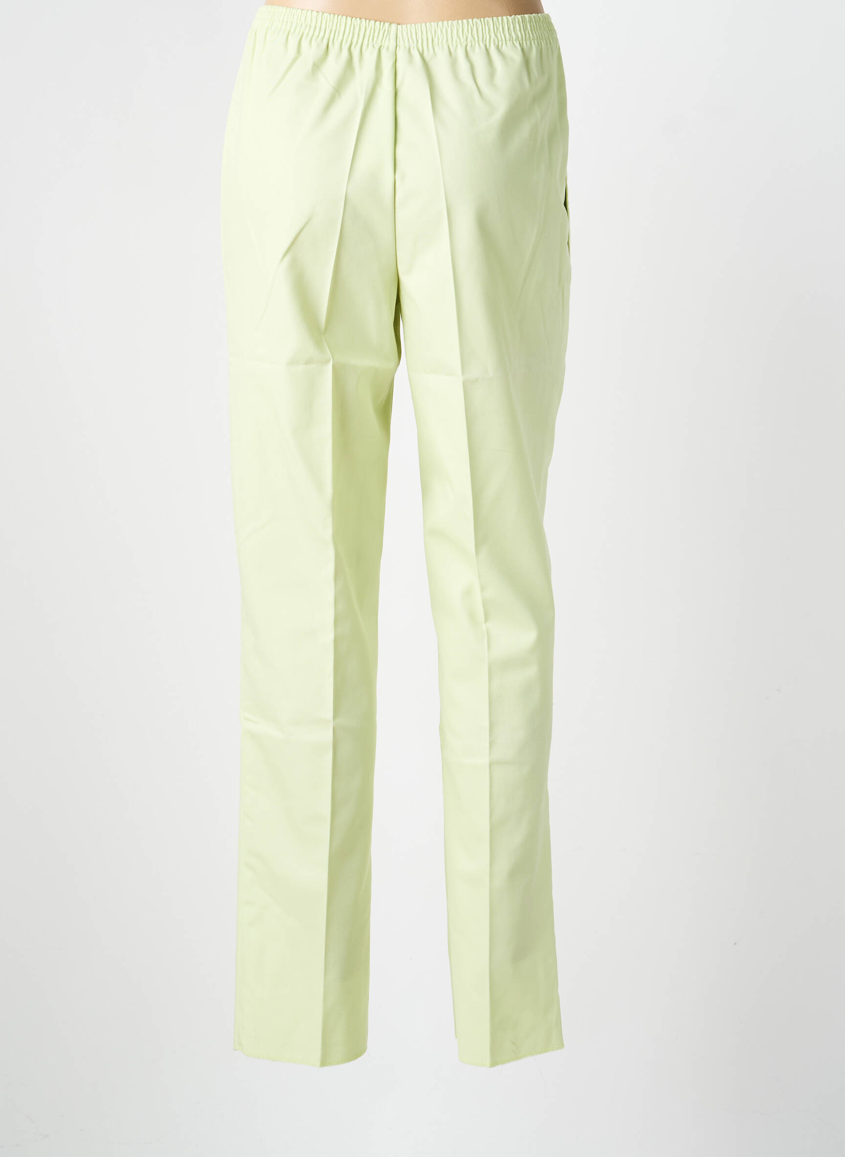Pantalon droit taille élastique vert GEVANA femme