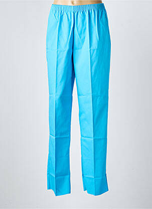 Pantalon droit taille élastique bleu GEVANA femme