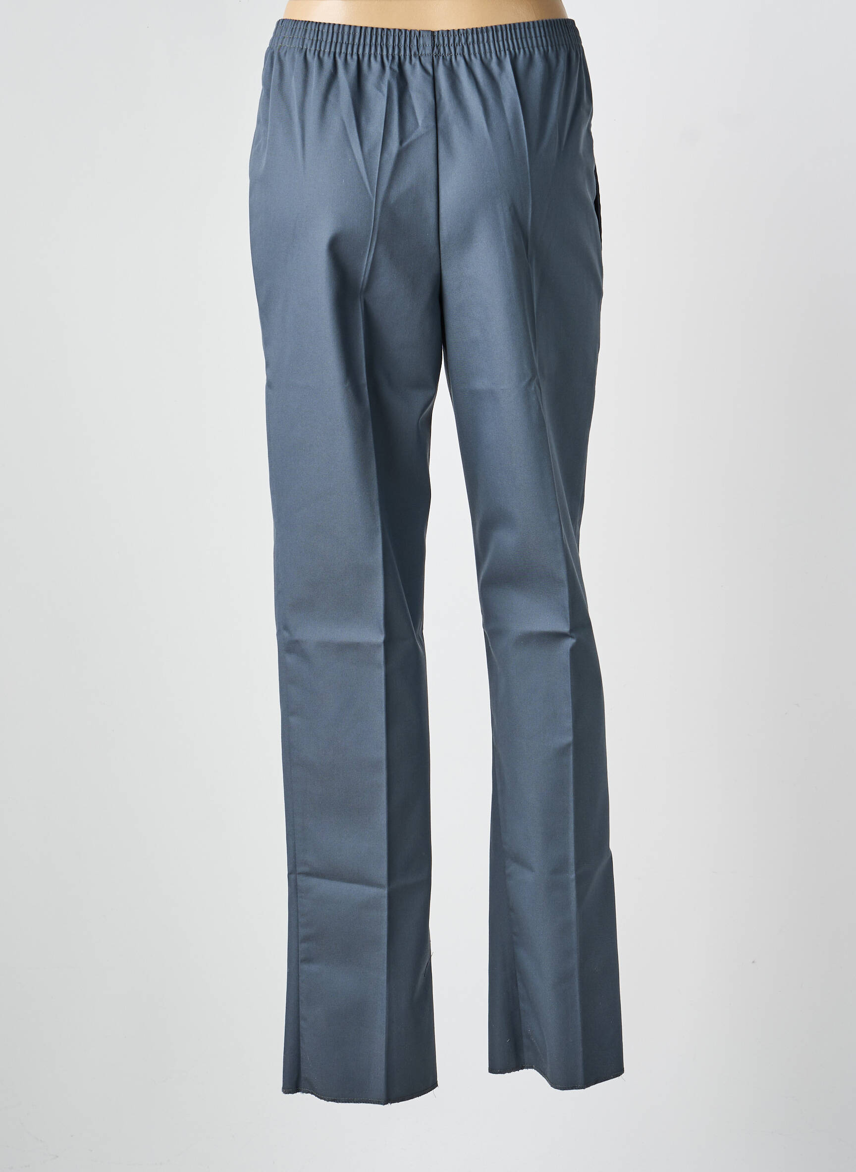 Pantalon droit taille élastique gris GEVANA femme