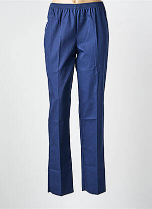 Pantalon droit taille élastique bleu GEVANA femme