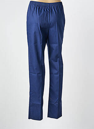 Pantalon droit taille élastique bleu GEVANA femme