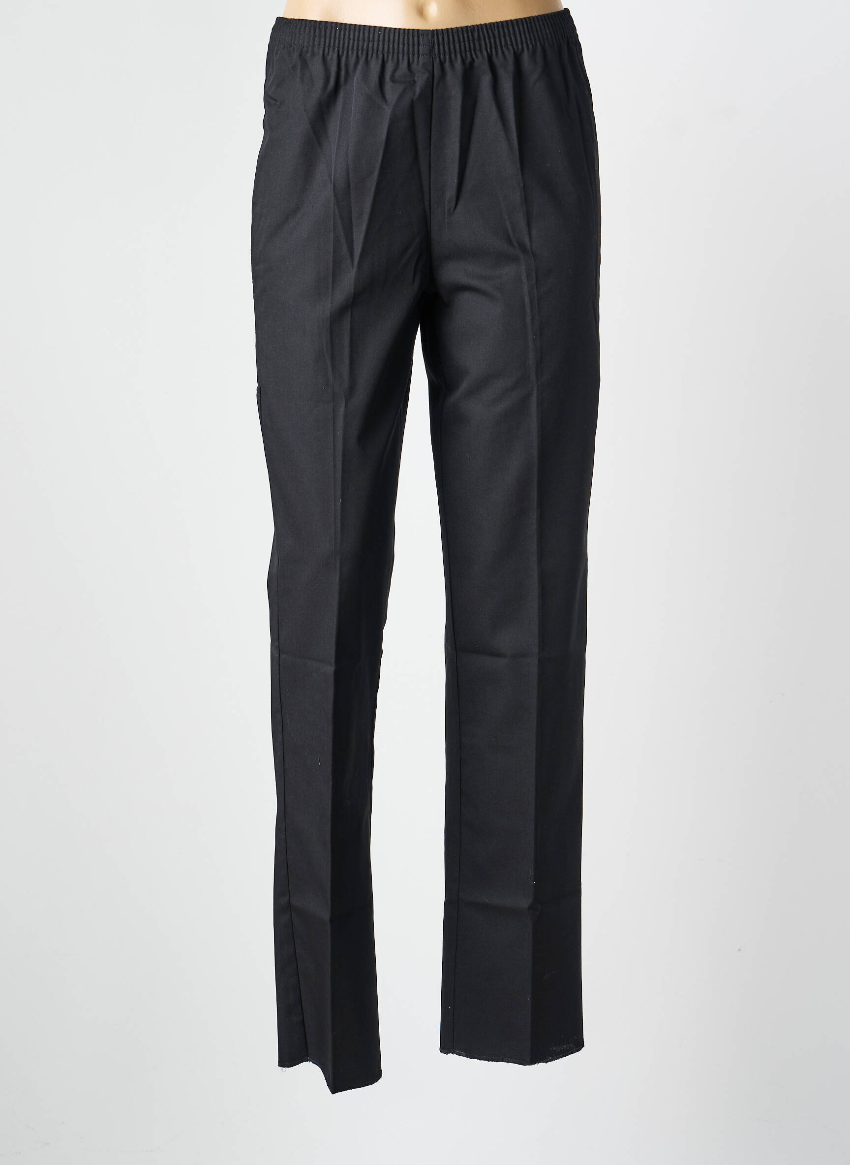 Pantalon droit taille élastique noir GEVANA femme