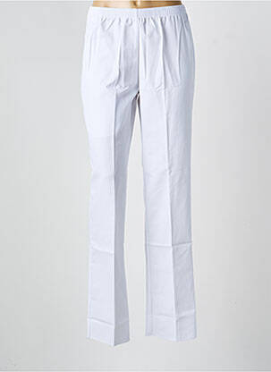 Pantalon droit taille élastique blanc GEVANA femme