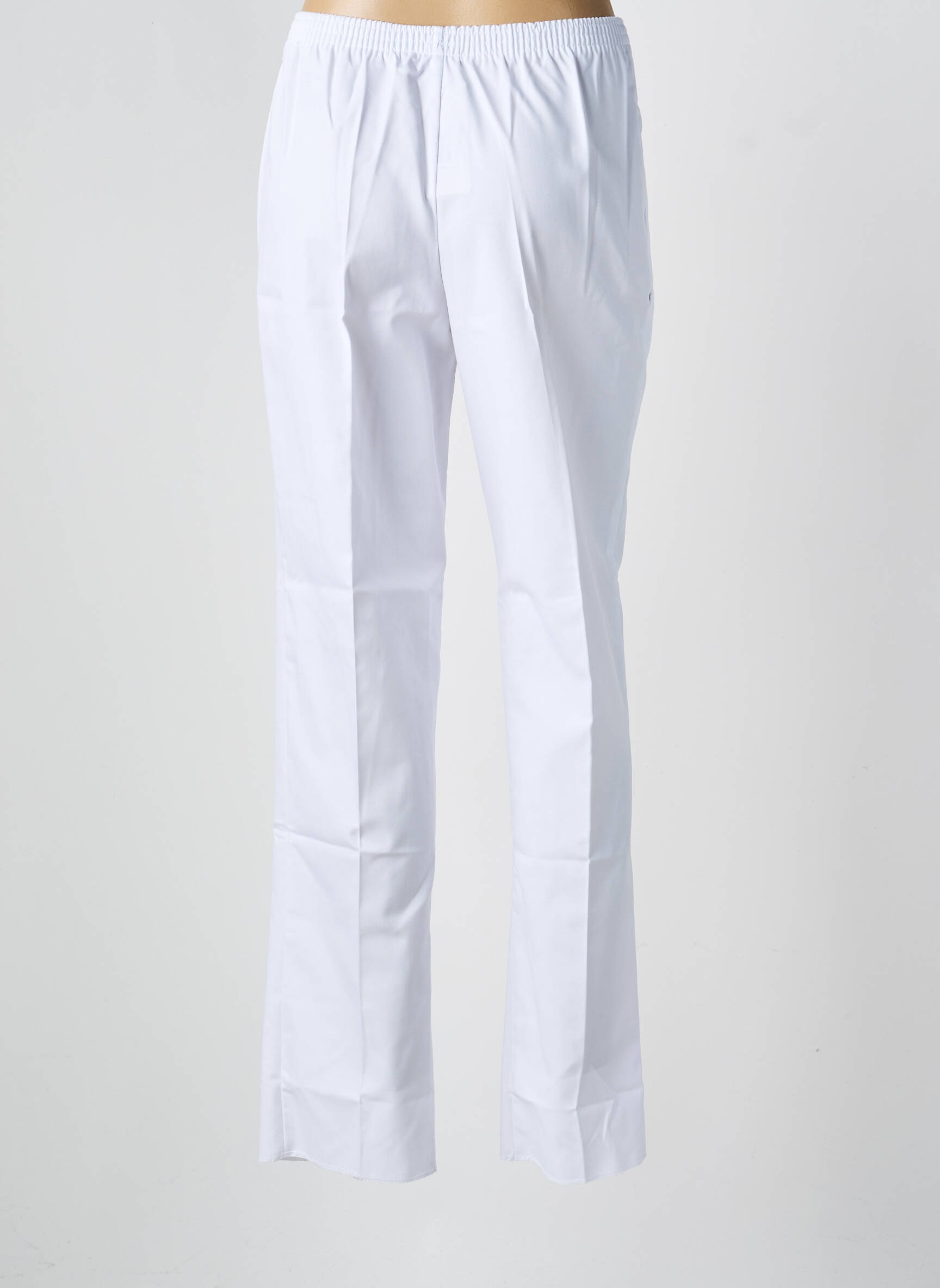 Pantalon droit taille élastique blanc GEVANA femme