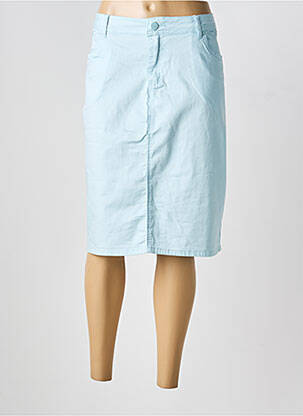 Jupe mi-longue stretch bleu GEVANA femme