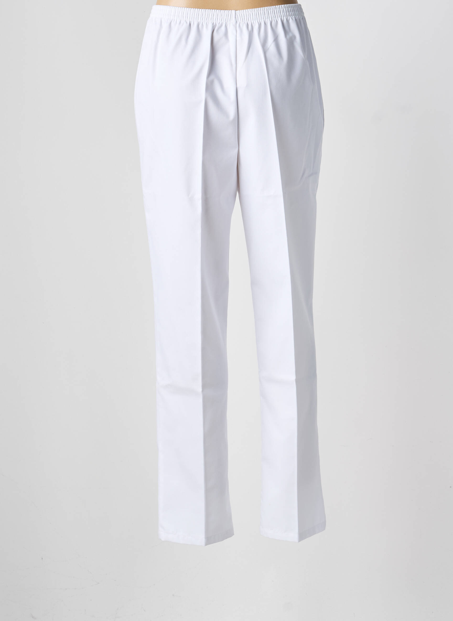Pantalon slim taille élastique taille normale blanc GEVANA femme