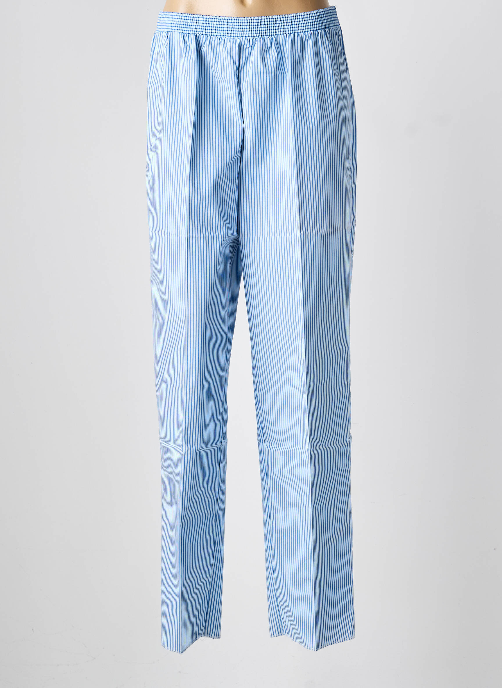 Pantalon droit taille élastique taille normale bleu GEVANA femme