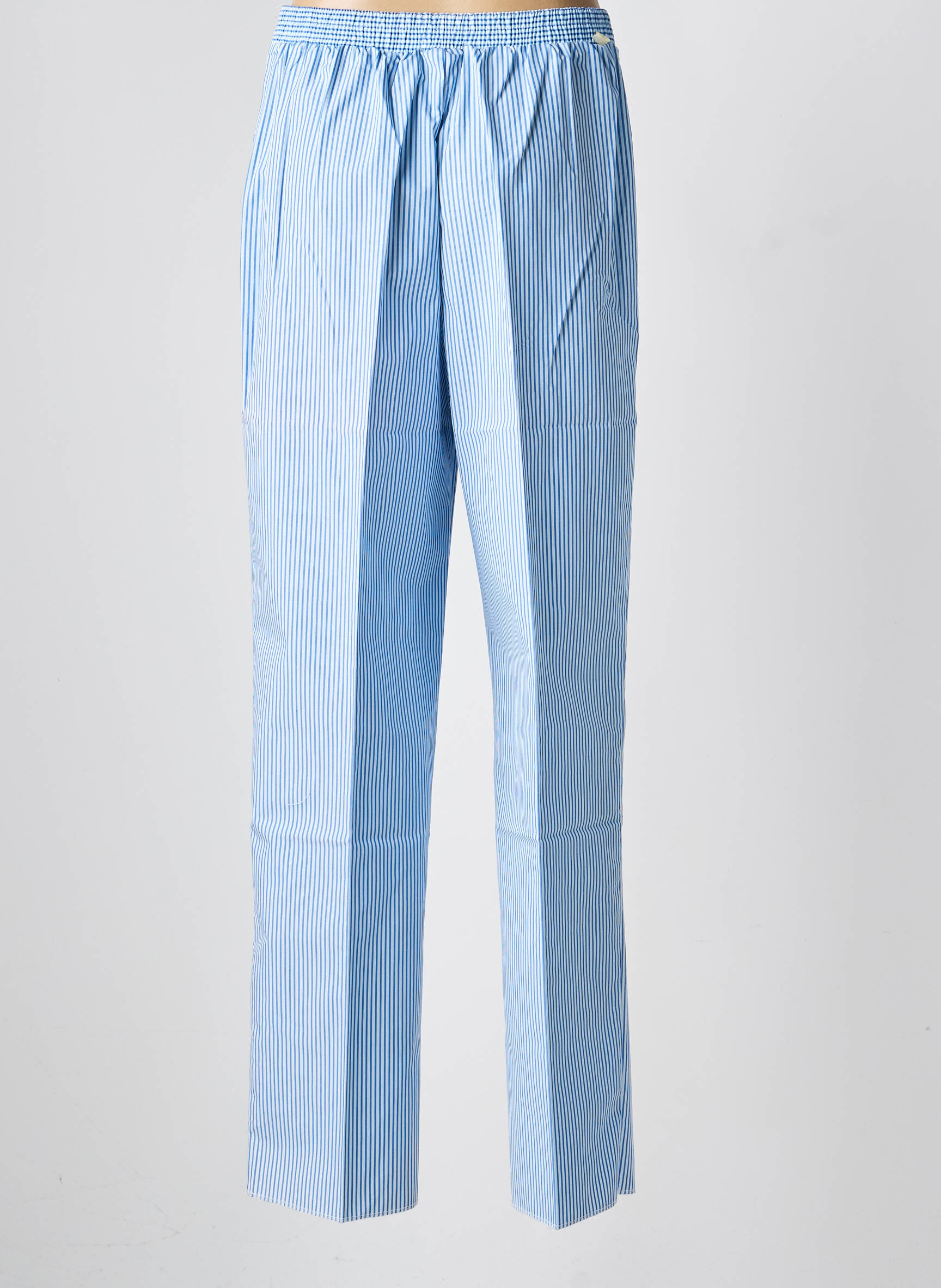Pantalon droit taille élastique taille normale bleu GEVANA femme