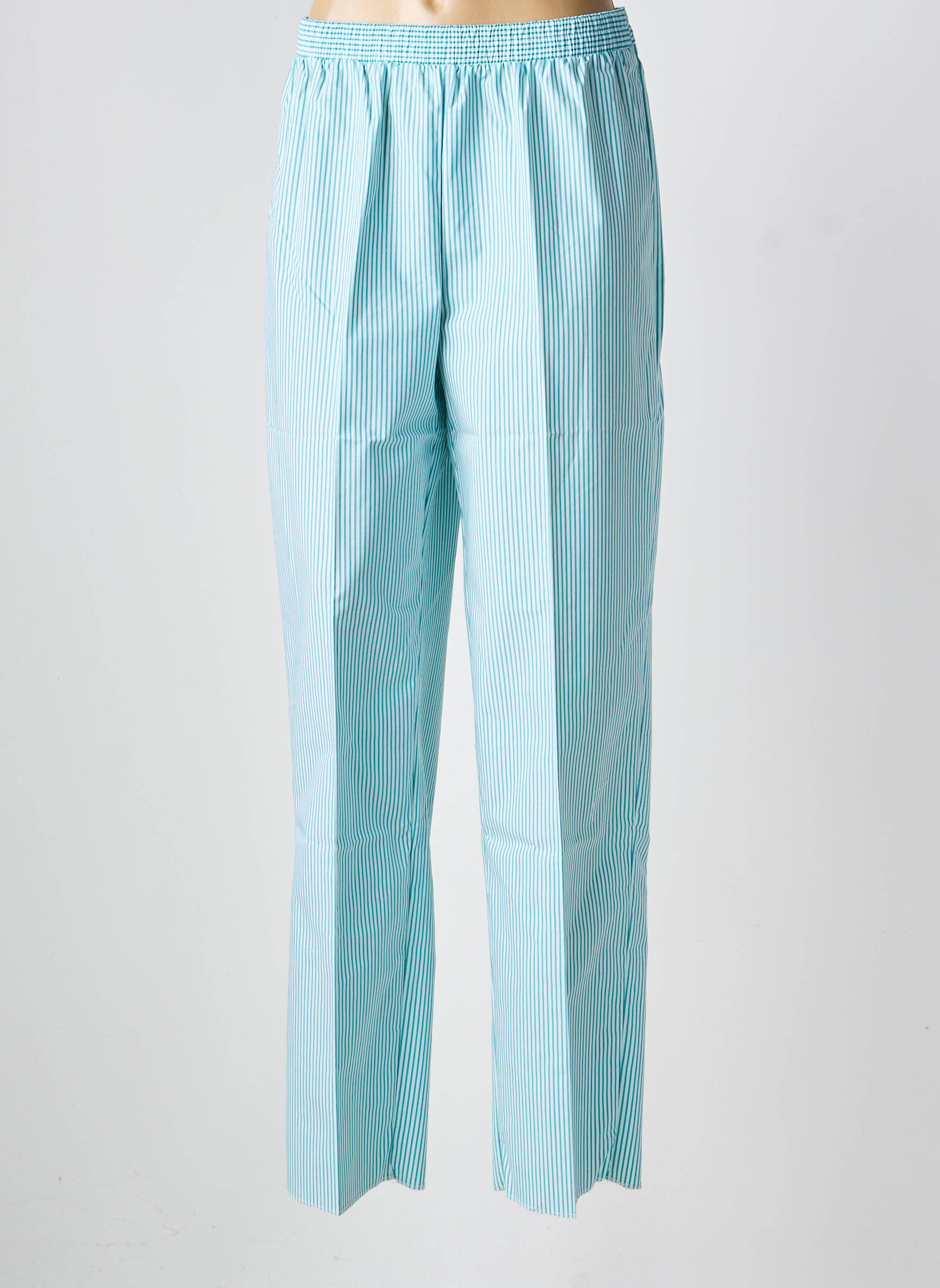 Pantalon droit taille élastique taille normale vert GEVANA femme