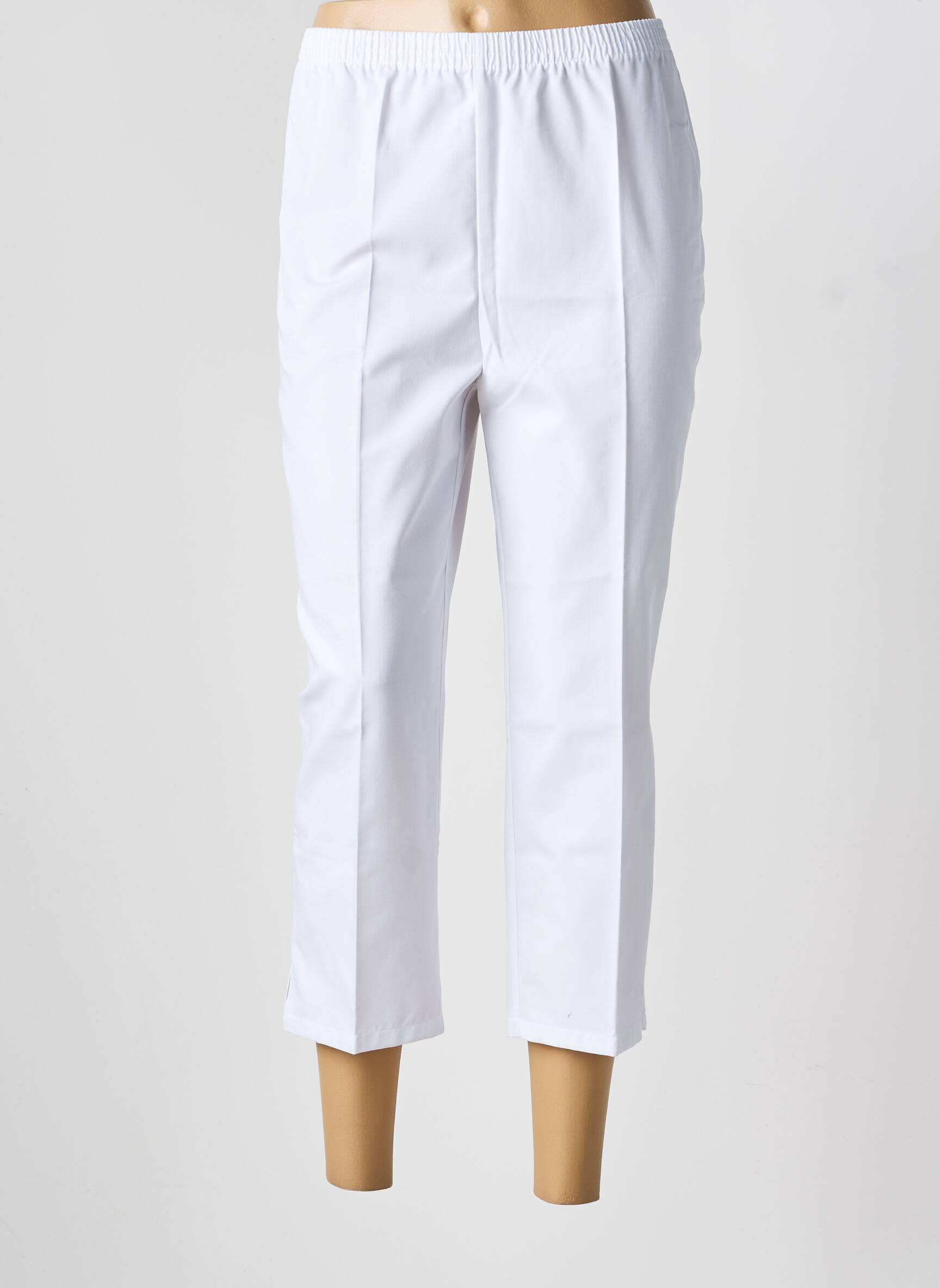 Pantacourt taille élastique taille normale blanc GEVANA femme
