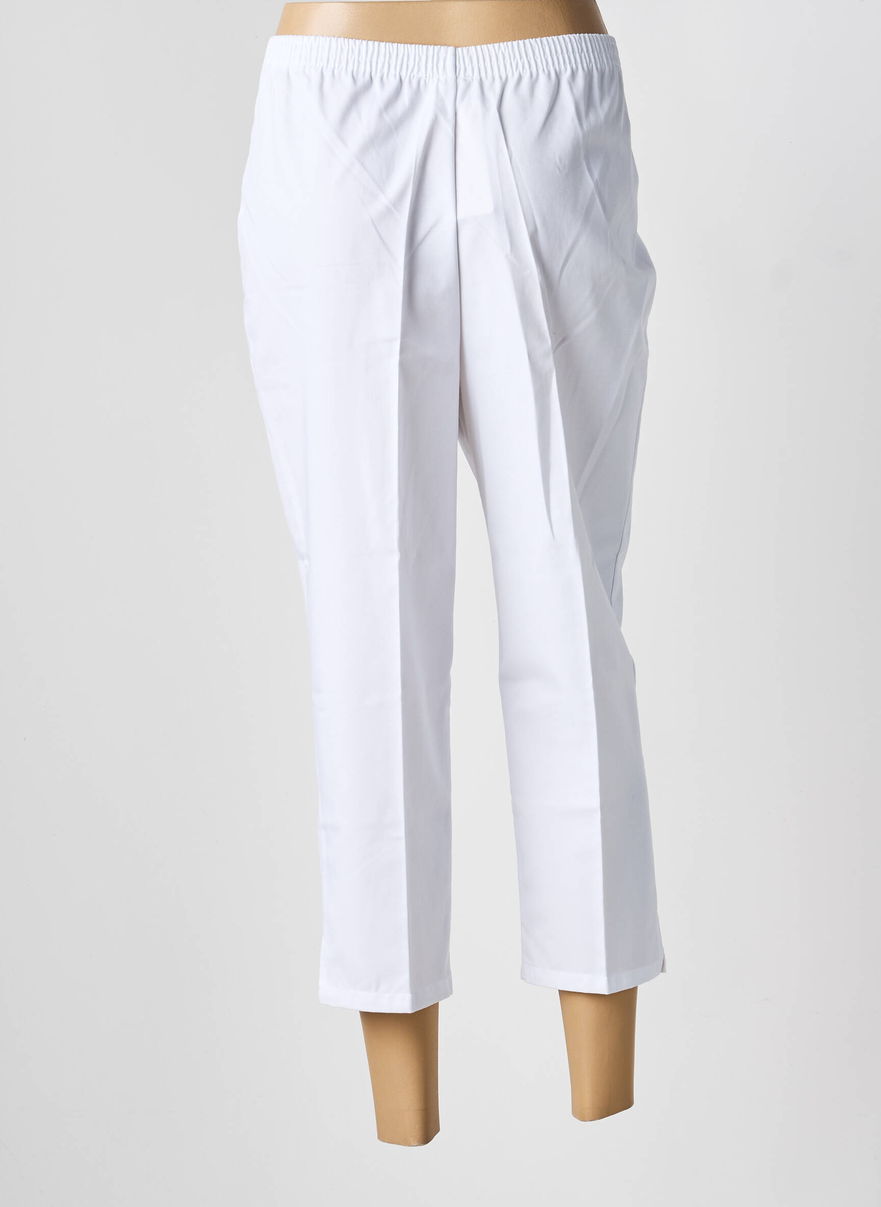 Pantacourt taille élastique taille normale blanc GEVANA femme