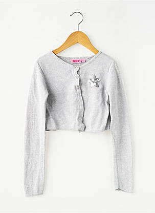 Gilet manches longues col rond gris NKY fille