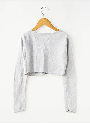 Gilet manches longues col rond gris NKY fille