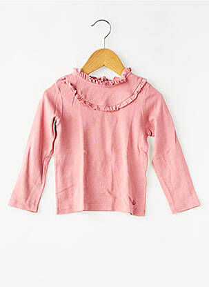 T-shirt coupe cintrée manches longues rose PETIT BATEAU fille