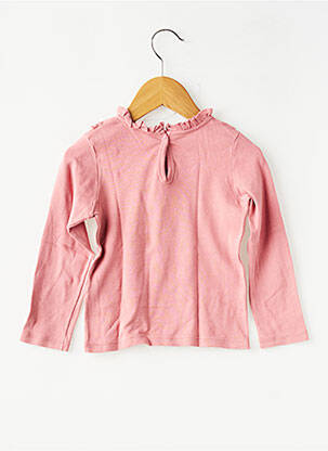 T-shirt coupe cintrée manches longues rose PETIT BATEAU fille
