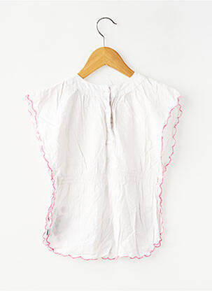 Blouse tissage popeline manches courtes blanc ORCHESTRA fille