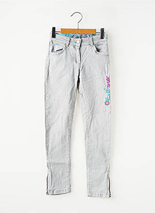 Jeans coupe slim stretch taille ajustable gris ORCHESTRA fille