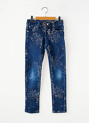 Jeans coupe slim stretch taille ajustable bleu MINI MIGNON fille