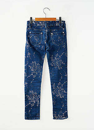 Jeans coupe slim stretch taille ajustable bleu MINI MIGNON fille