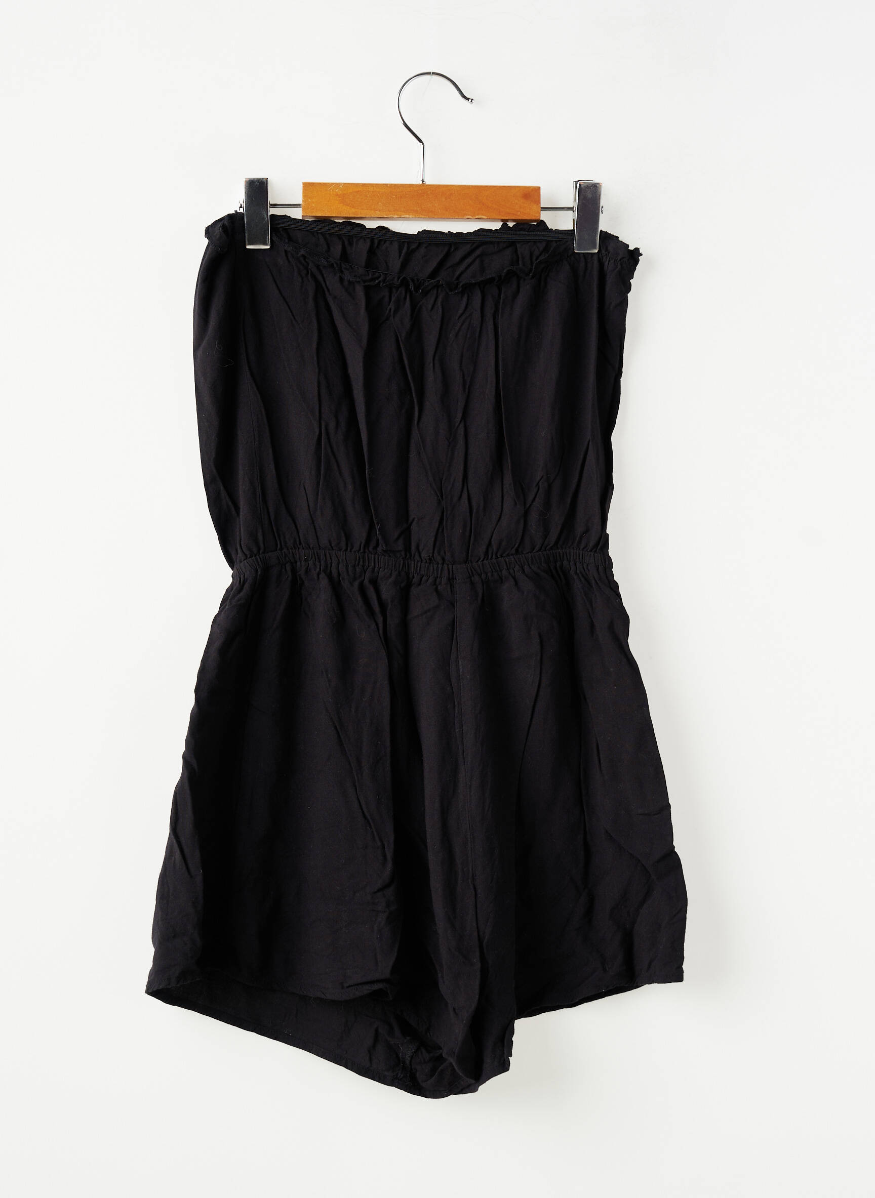 Combishort col carré sans manche noir SANS MARQUE fille