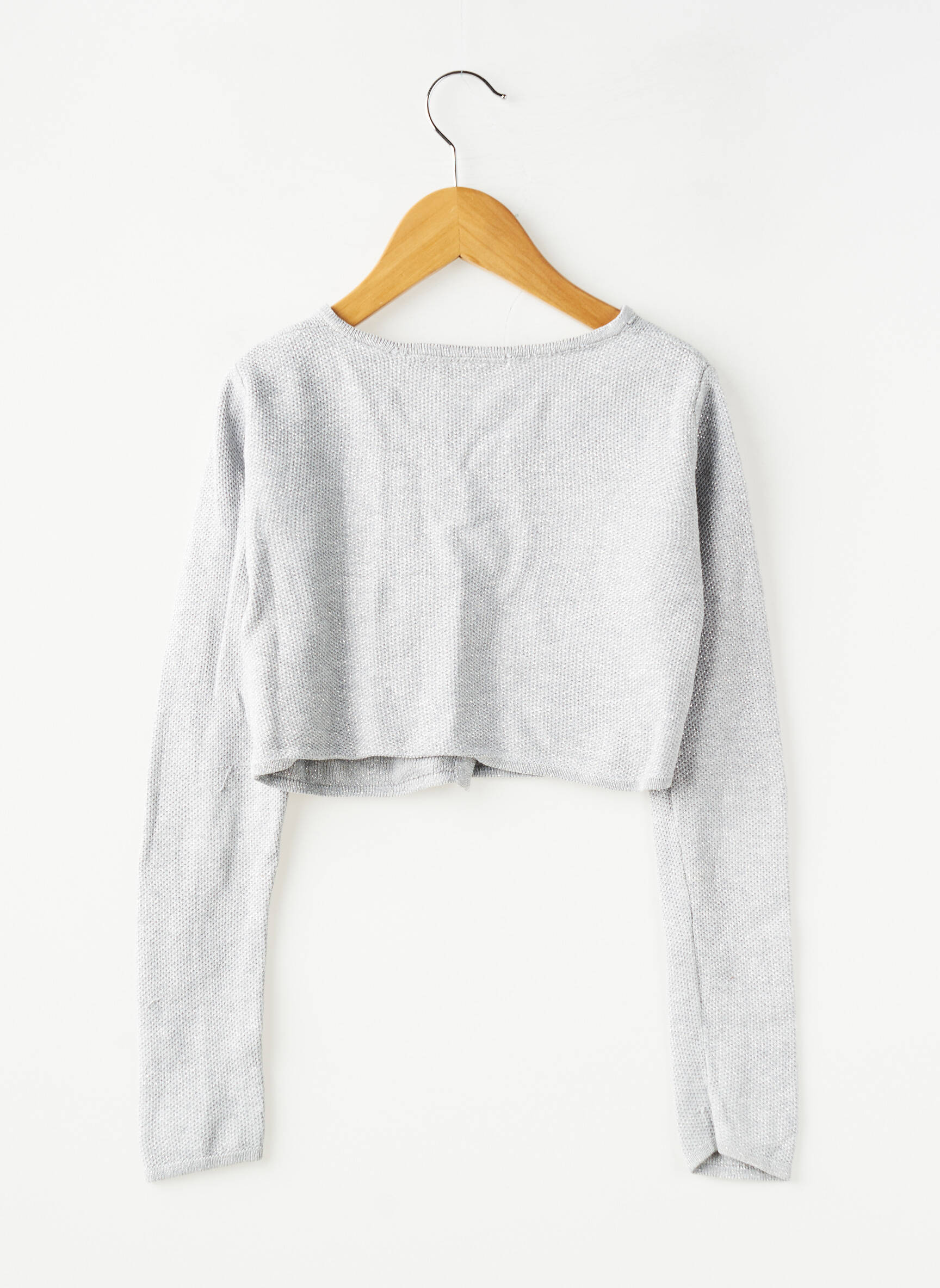 Gilet manches longues col rond gris NKY fille