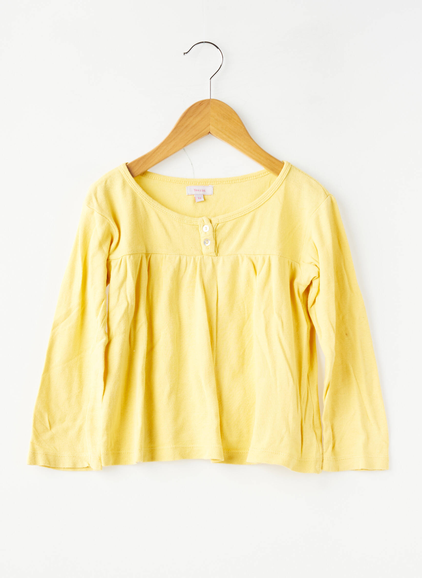 T-shirt tissage jersey manches longues jaune TEX fille